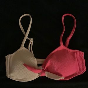 light and bright pink bikini top size medium